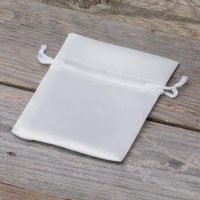 Sacchetti in raso 6 x 8 cm - bianco Baby Shower