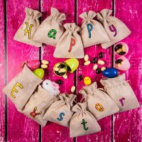 Sacchetti di Pasquali di juta 12 x 15 cm - naturale chiaro Settori / Confezioni per...