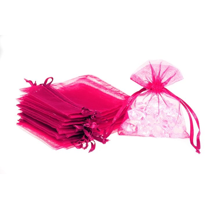 Sacchetti di organza 10 x 13 cm - fucsia Battesimo