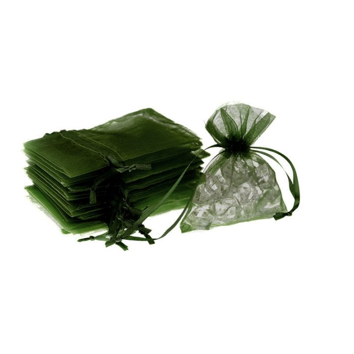Sacchetti di organza 10 x 13 cm - verde oliva Decorazione della tavola
