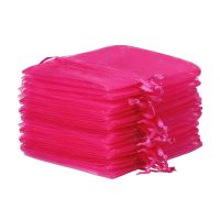 Sacchetti di organza 8 x 10 cm - fucsia San Valentino