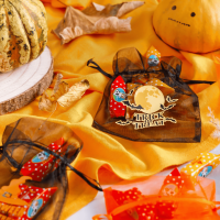 Sacchetti per Halloween / di organza 12 x 15 cm - mix di modelli e colori Sacchetti piccoli 12x15 cm