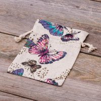 Sacchetti tipo lino con stampa 13 x 18 cm - naturale / farfalla IT Sacchetti con stampa