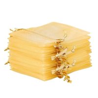 Sacchetti di organza 35 x 50 cm - oro San Valentino