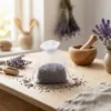 Sacchetto di organza con lavanda essiccata per armadi.