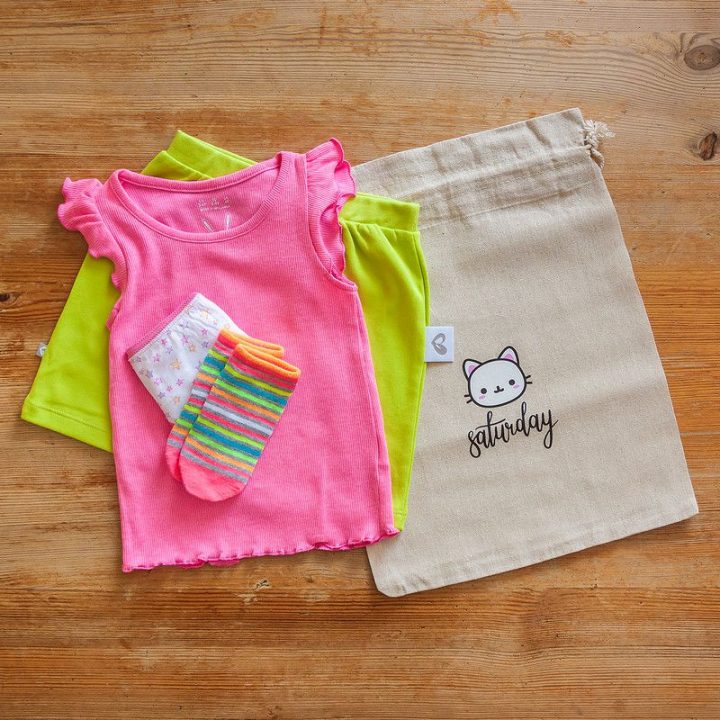 Sacchi tipo lino 30 x 40 cm con stampa - 7 giorni della settimana Kits