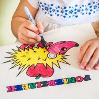 Sacchi di lino 30 x 40 cm con stampa - sacchetti da colorare con pennarelli Kits