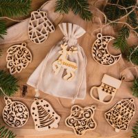 Ciondoli in legno - Natale Decorazione della tavola