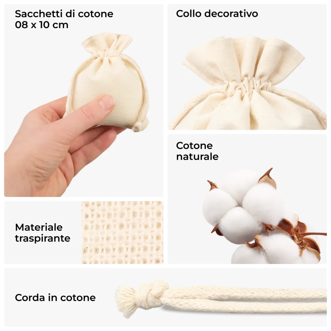 10 pezzi sacchetti di cotone piccoli,13 * 18 cm sacchetti di cotone