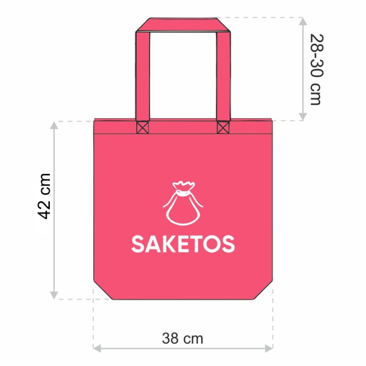 Borsa in cotone 38 x 42 cm con manici lunghi - naturale Per un animale domestico