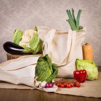 Borsa in cotone 38 x 42 cm con manici lunghi - naturale Borse per gli acquisti con manici