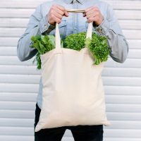 Borsa in cotone 38 x 42 cm con manici lunghi - naturale Abbigliamento e biancheria