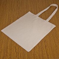 Borsa in cotone 38 x 42 cm con manici lunghi - naturale Saco grandi
