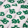 Calendario dell'Avvento sacchetti di iuta 11 x 14 cm - naturali + numeri verde Gadget di marketing