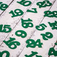 Calendario dell'Avvento sacchetti di iuta 13 x 18 cm - marroni chiari + numeri verdi Settori / Confezioni per...