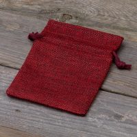 Sacchetti di juta 10 x 13 cm - bordeaux Sacchetto di Natale
