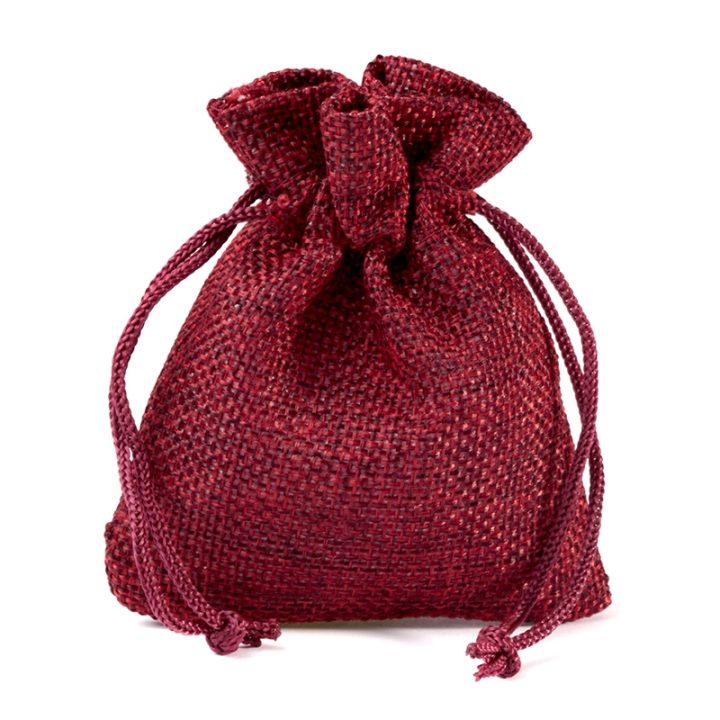 Sacchetti di juta 10 x 13 cm - bordeaux Decorazione della tavola