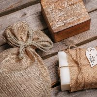 Sacchetti di juta 10 x 13 cm - naturale scuro