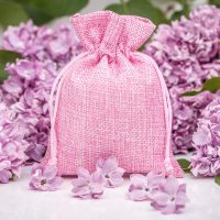 Sacchetti di juta 10 x 13 cm - rosa chiaro Sacchetti rosa