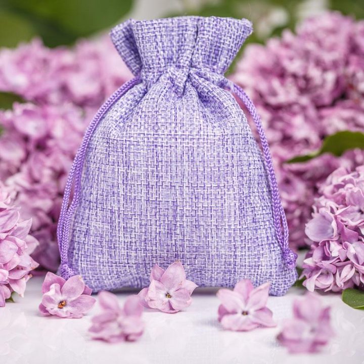 Sacchetti di juta 12 x 15 cm - lilla Sacchetti per lavanda