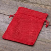 Sacchetti di juta 13 x 18 cm - rosso Sacchetto di Natale
