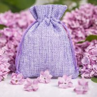 Sacchetti di juta 9 x 12 cm - lilla Sacchetti piccoli 9x12 cm
