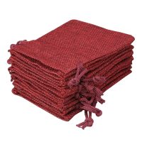 Sacchetti di juta 9 x 12 cm - bordeaux Decorazione della tavola