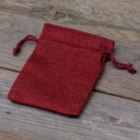 Sacchetti di juta 9 x 12 cm - bordeaux Sacchetto di Natale