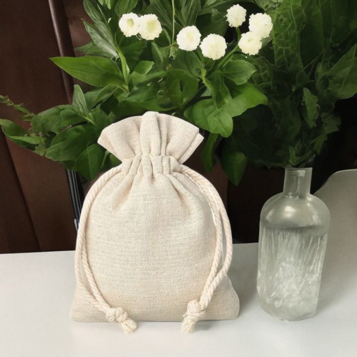 Sacchetti tipo lino 8 x 10 cm - naturale Natale