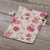 Sacchetti tipo lino con stampa 15 x 20 cm - naturale / rosa In viaggio