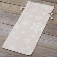Sacchetti di lino con stampa 16 x 37 cm - naturale / neve Sacchetti di lino