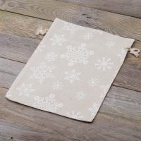 Sacco tipo lino con stampa 30 x 40 cm - naturale / neve Sacchi di lino