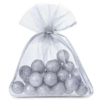 Sacchetti di organza 10 x 13 cm - argento Sacchetti argento / grigio