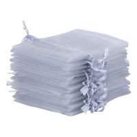 Sacchetti di organza 10 x 13 cm - argento Lavanda e fragranze essiccate