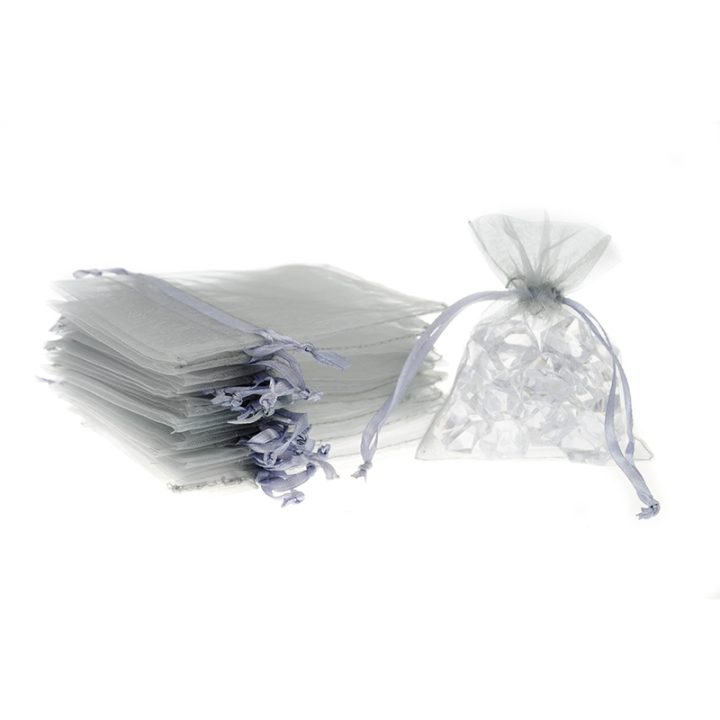 Sacchetti di organza 10 x 13 cm - argento Sacchetti di organza