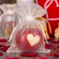 Sacchetti di organza 10 x 13 cm - avorio San Valentino