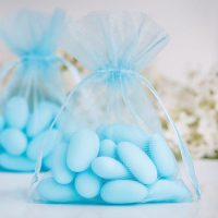 Sacchetti di organza 10 x 13 cm - celeste Per bambini