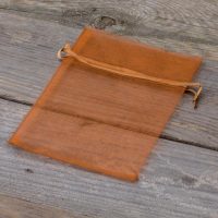 Sacchetti di organza 10 x 13 cm - marrone Decorazione della tavola