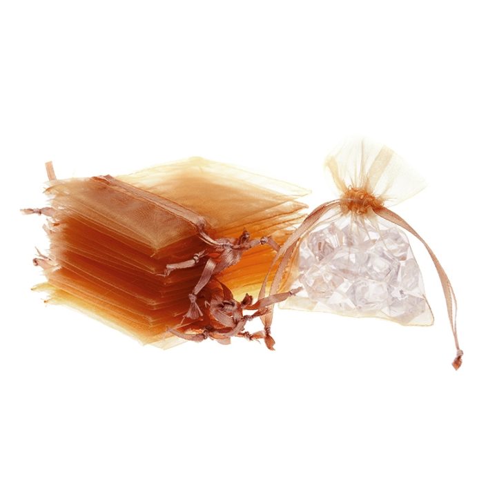 Sacchetti di organza 10 x 13 cm - marrone Regali per gli invitati