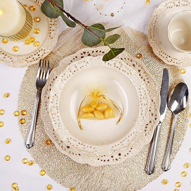 25 Sacchetti Regalo In Organza Dorata - 10x7,5 Cm, Ideali Per Bomboniere, Gioielli E Piccoli Regali