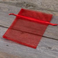 Sacchetti di organza 10 x 13 cm - rosso Sacchetto di Natale