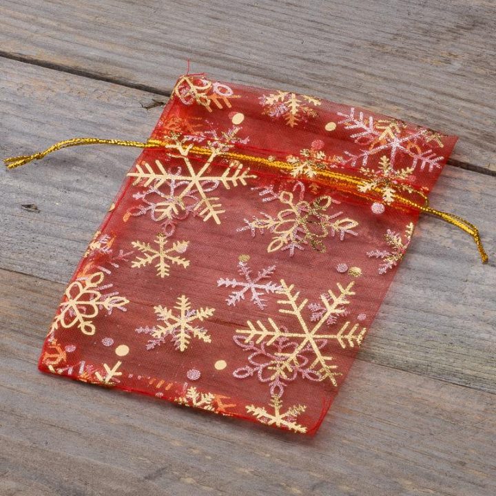 Sacchetti di organza 10 x 13 cm - Natale Applicazione