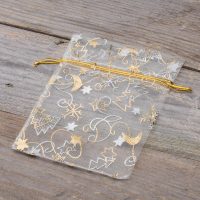 Sacchetti di organza 10 x 13 cm - Natale / 8 Applicazione