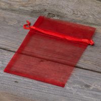 Sacchetti di organza 11 x 14 cm - rosso Sacchetto di Natale