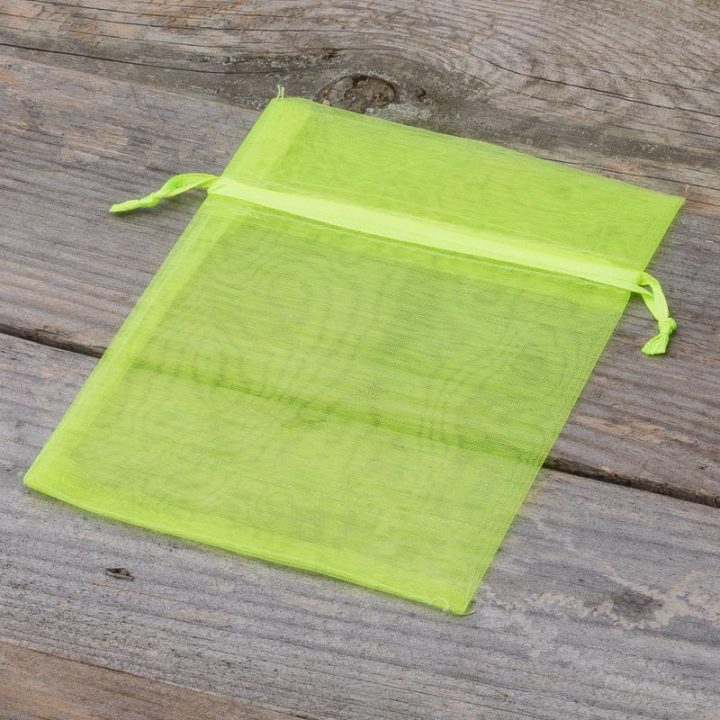Sacchetti di organza 11 x 14 cm - neon verde Lavanda e fragranze essiccate