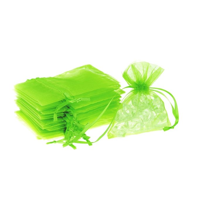 Sacchetti di organza 11 x 14 cm - neon verde Sacchetti di organza