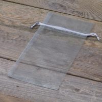 Sacchetti di organza 11 x 20 cm - argento Battesimo