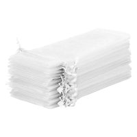 Sacchetti di organza 11 x 20 cm - bianco Candele