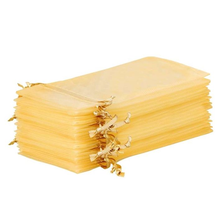 Sacchetti di organza 11 x 20 cm - oro San Valentino