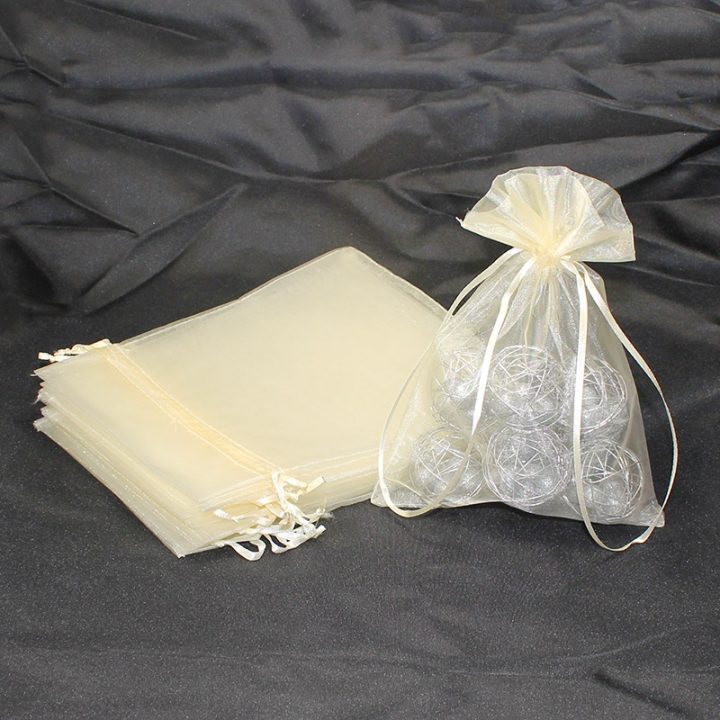 Sacchetti di organza 13 x 18 cm - avorio Baby Shower